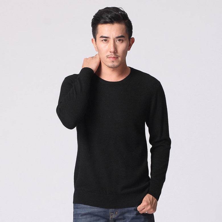 Round neck sweater sweater loose cashmere sweater - Mubimart