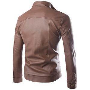Striven Mens Leather Jacket - Mubimart