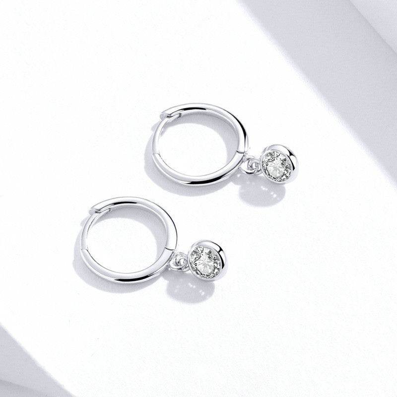 Zircon ear hoop earrings - Mubimart
