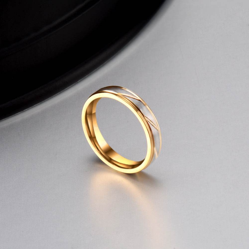 Classic Wedding Ring For Women Men Gold Color - Mubimart