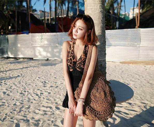 Bohemian Straw Bags for Women Big Circle Beach Handbags Summer Vintage Rattan Bag Handmade Kintted Travel Bags - Mubimart