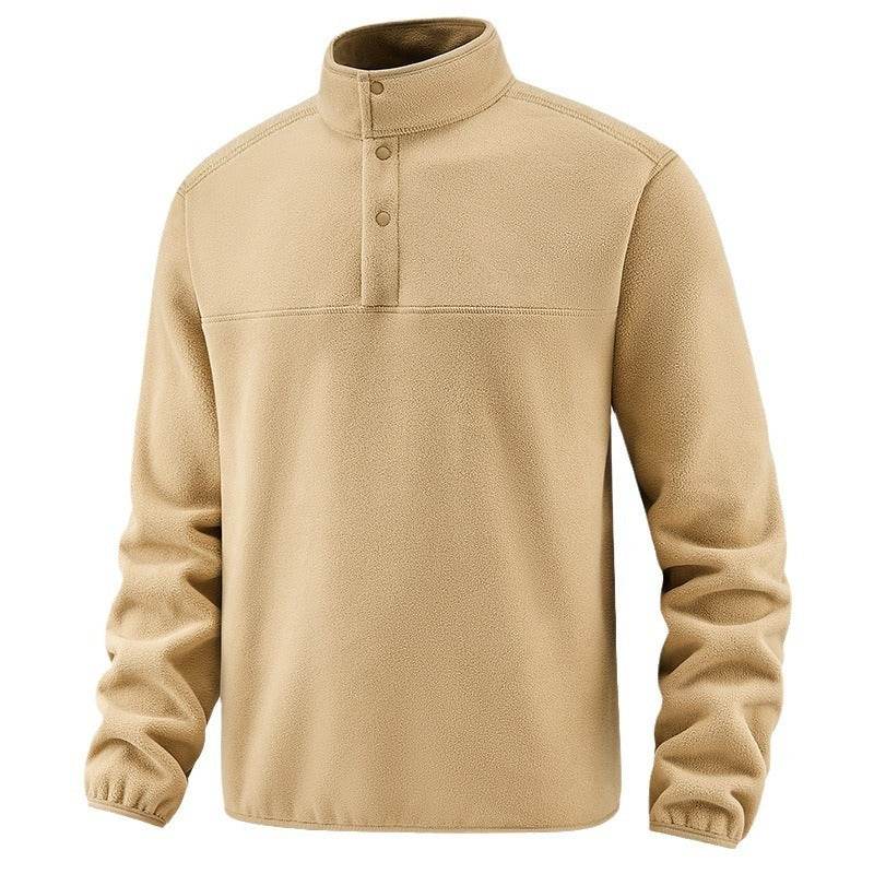 Men's Fleece Fleece-lined Stand Collar Jacket - Mubimart