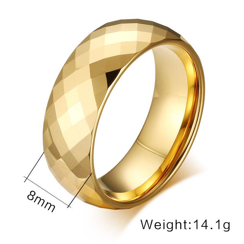 Men Ring Tungsten Jewelry Gold Color - Mubimart