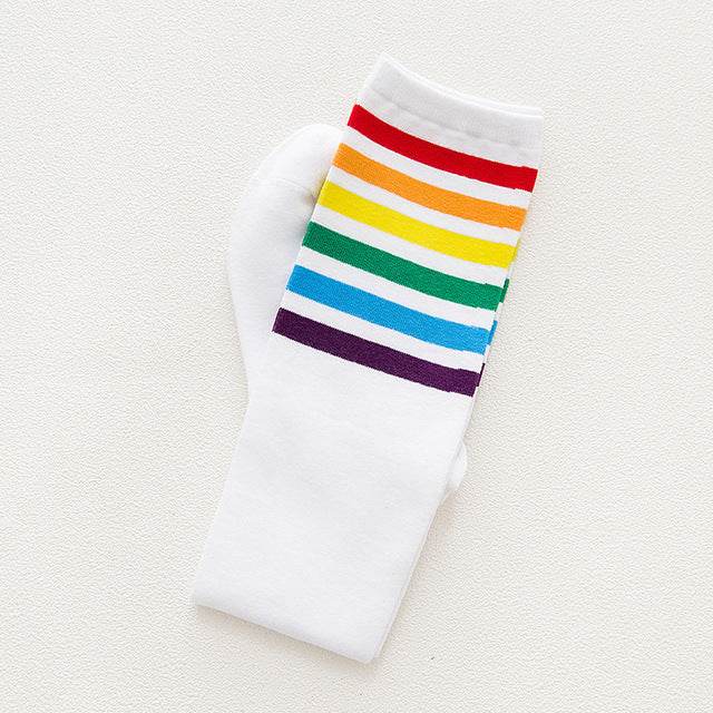 Calf socks stripe movement and knee high hose - Mubimart