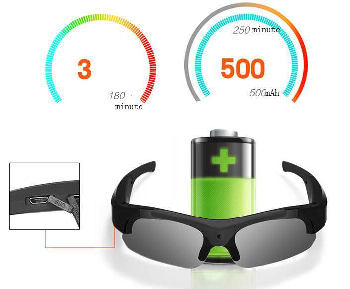 1080P Camcorder Polarized Sunglasses - Mubimart