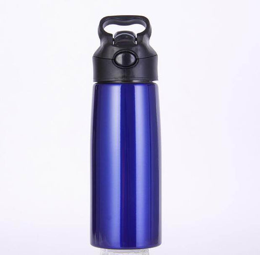 Stainless steel single-layer straw sports bottle - Mubimart