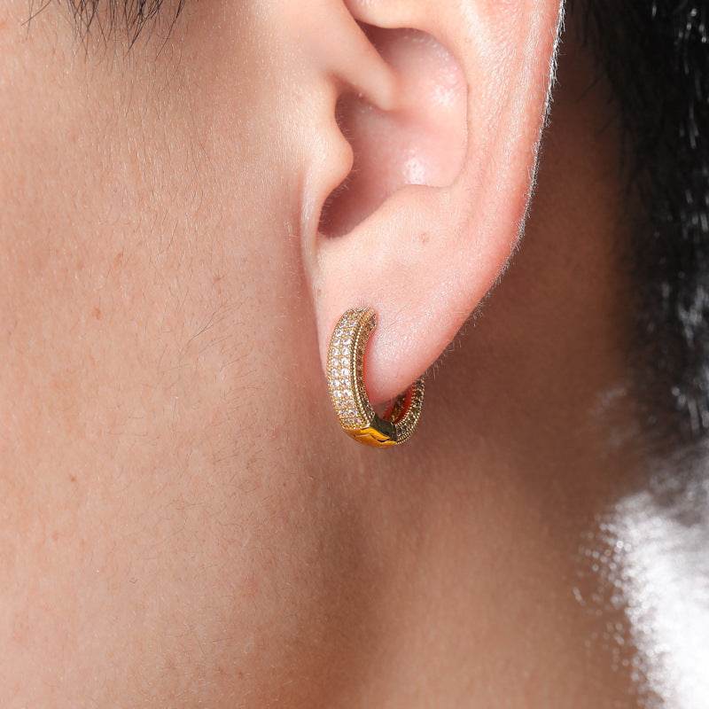Hoop earrings full of zircon earrings - Mubimart