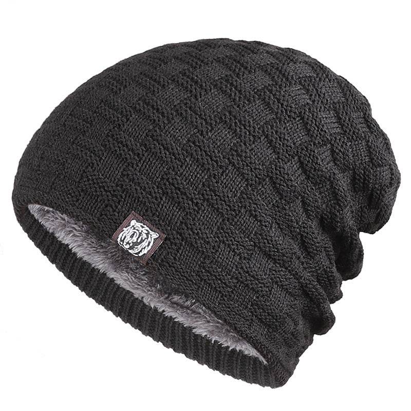 Tiger Label Fleece Warm Men's Hat - Mubimart