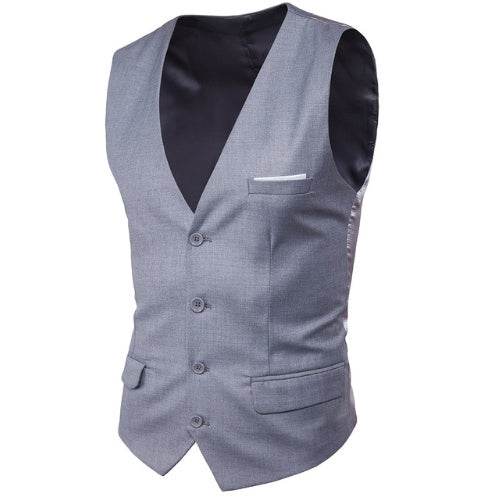 Men's Slim Suit Vest Large Size Sleeveless Vest - Mubimart