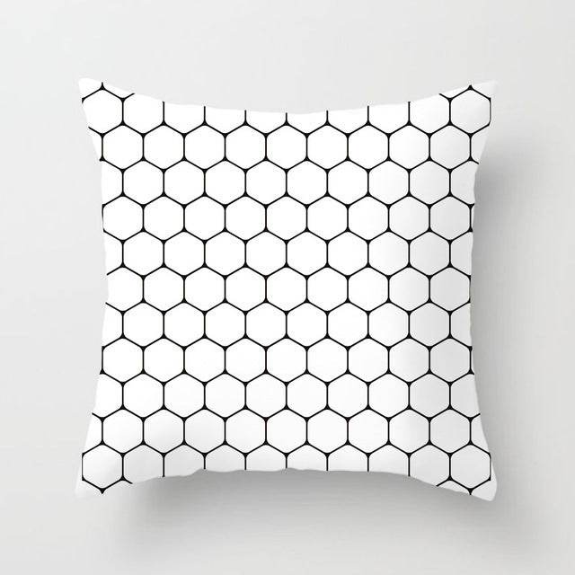Black and white polyester pillowcases - Mubimart