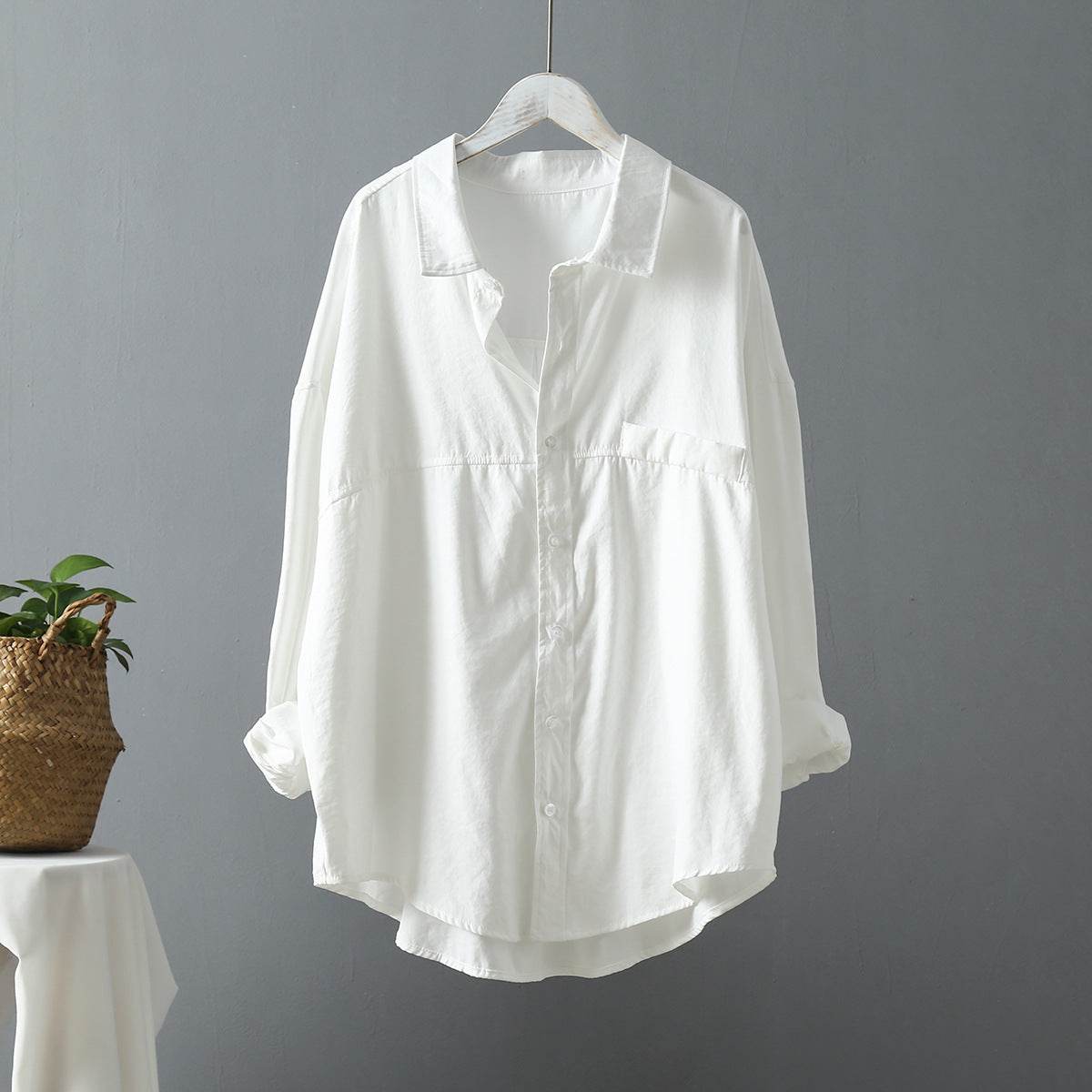 Women's shirt jacket loose Hong Kong style shirt women - Mubimart