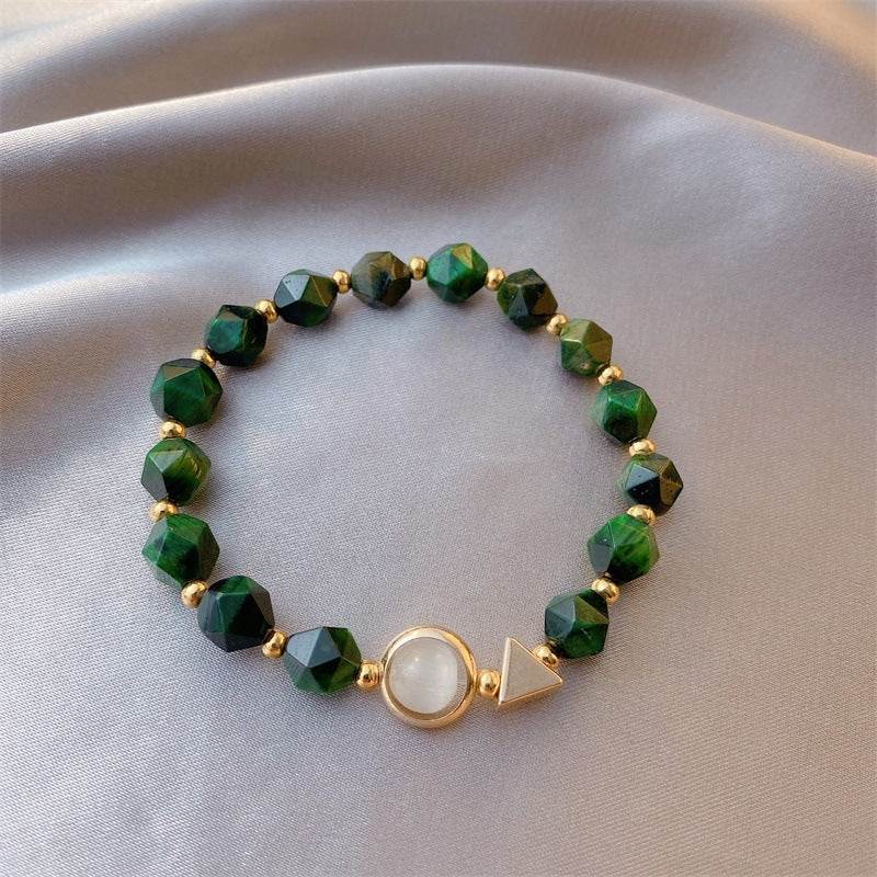 Light luxury green gemstone bracelet - Mubimart