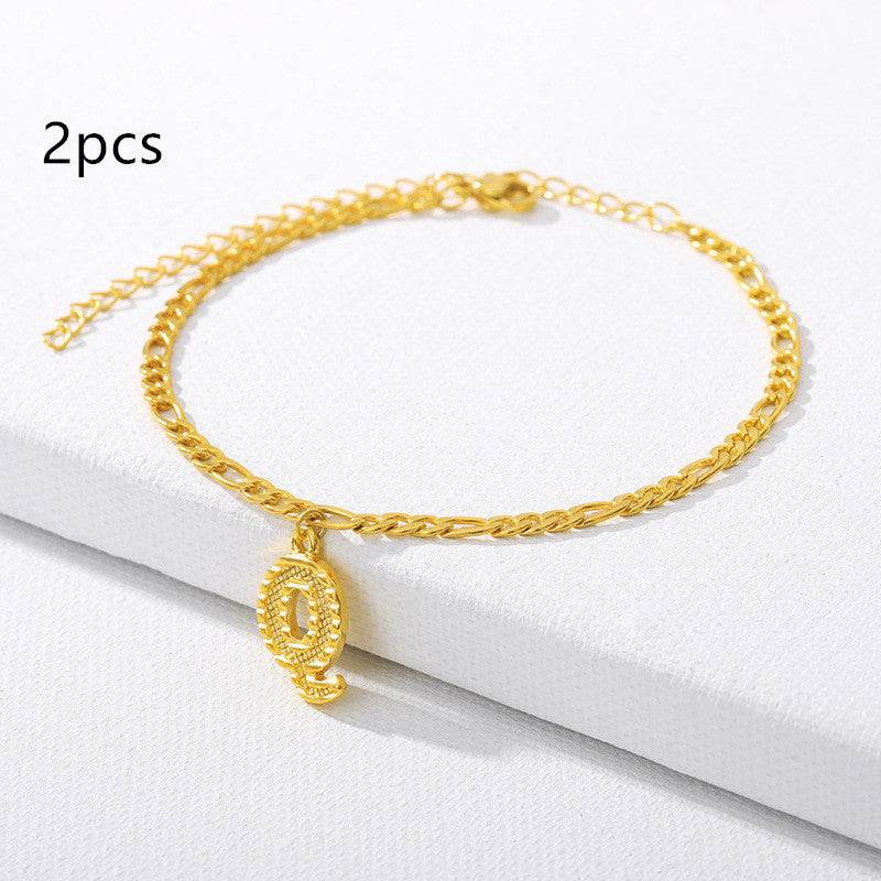 26 English alphabet anklets - Mubimart