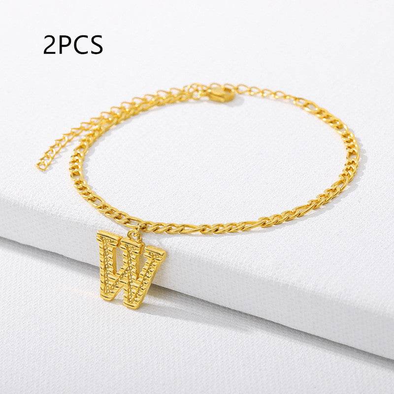 26 English alphabet anklets - Mubimart