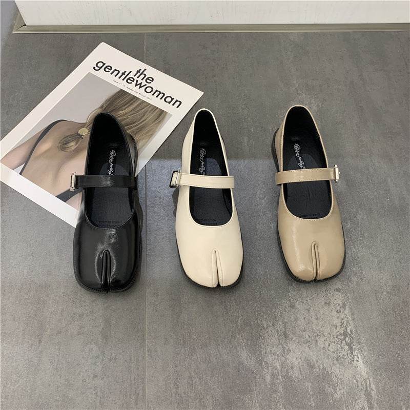 Split Toe Mary Jane Shoes - Mubimart