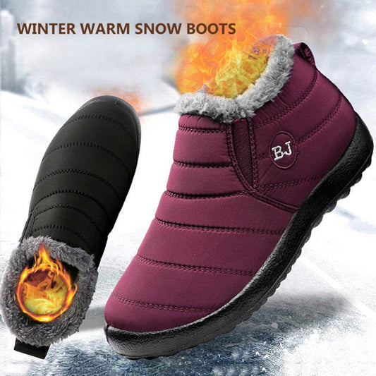 Winter Snow Boots Women Waterproof Shoes Warm Ankle Boots - Mubimart