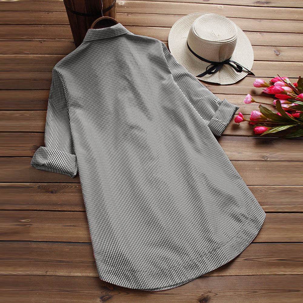 Long-sleeved shirt dress - Mubimart
