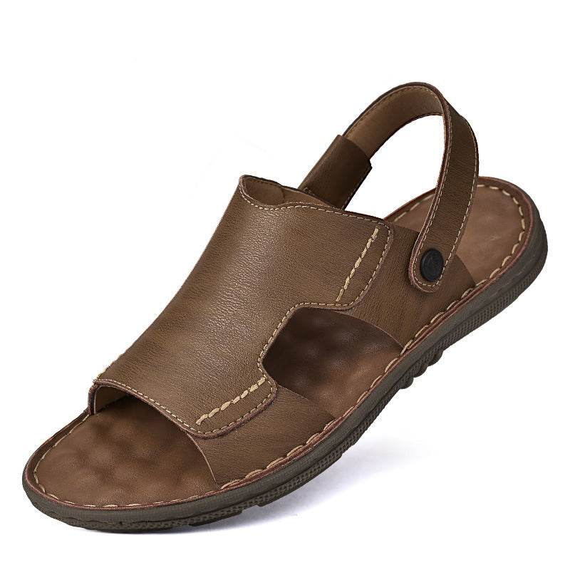 Men's leather sandals sandals men's casual beach shoes - Mubimart