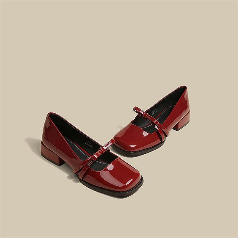 Women's Fashion Chunky Heel French Mary Jane Shoes - Mubimart