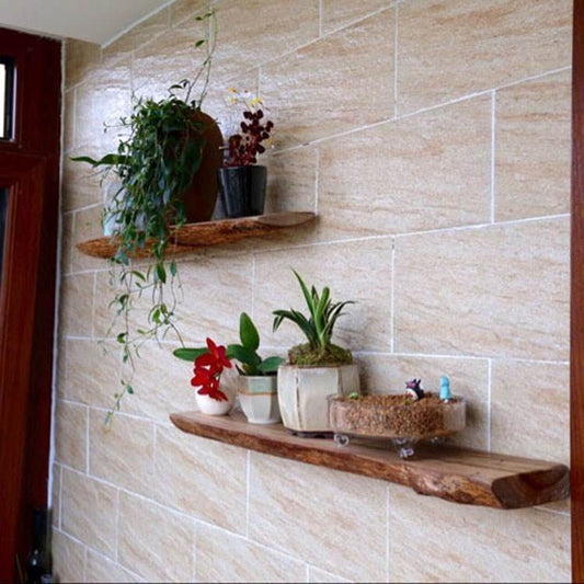 Solid Wood Shelf Wall Hanging Flower Shelf Partition Shelf Shelf - Mubimart