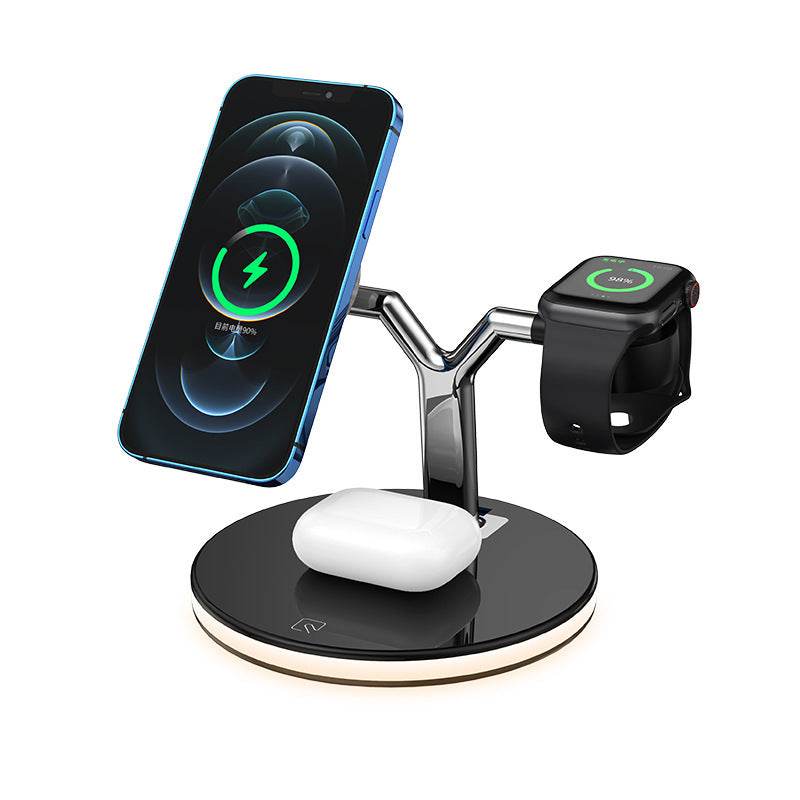 Compatible with Apple , Magnetic Suction Wireless Charger Three In One Wireless Charger - Mubimart