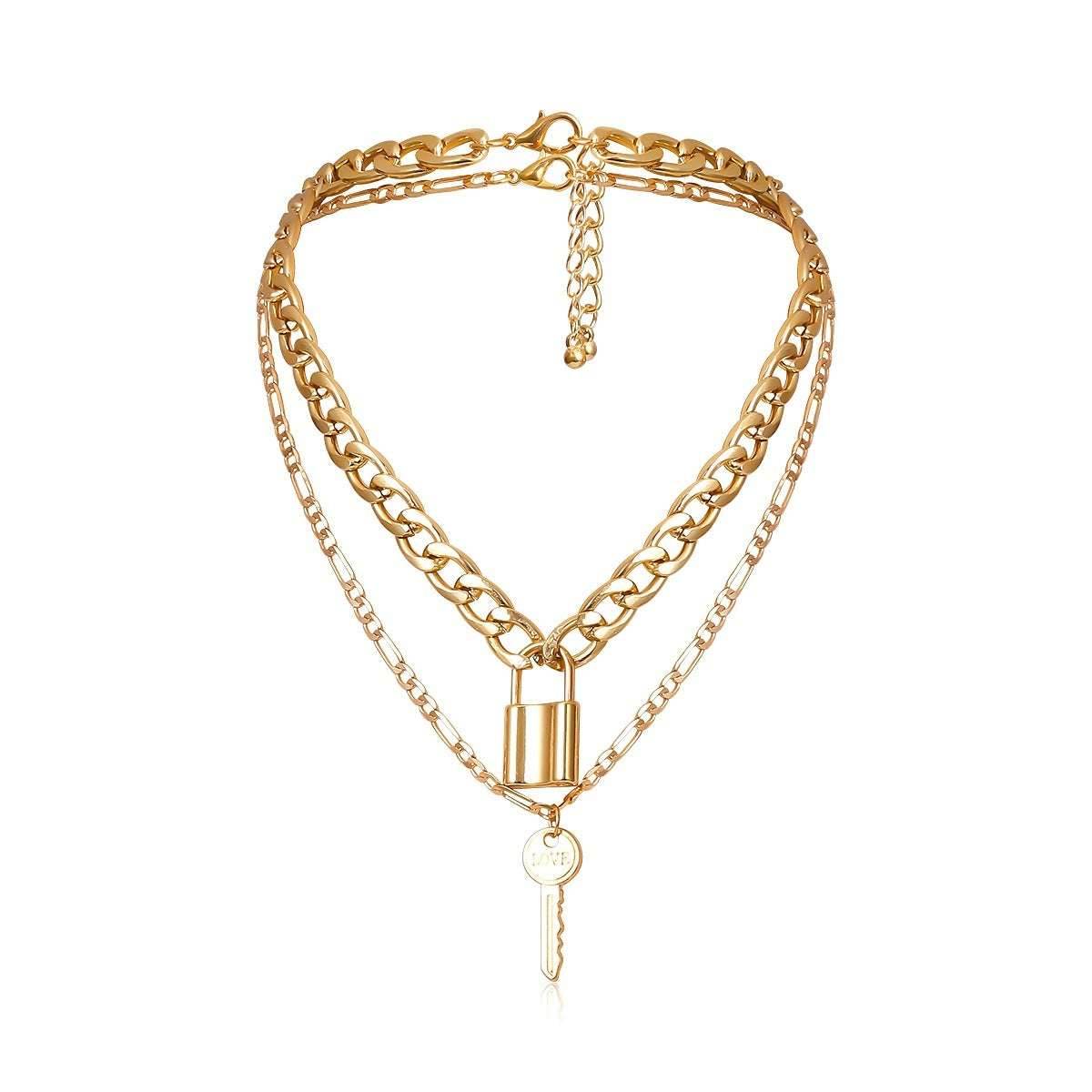 Retro Niche Double-Layer Chain Necklace Women - Mubimart