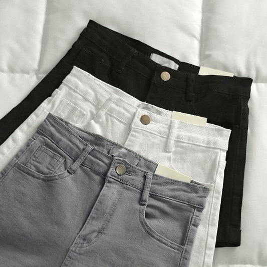 Denim Shorts Women Size Plus Small Size Wild Simple Package Hip Elastic - Mubimart