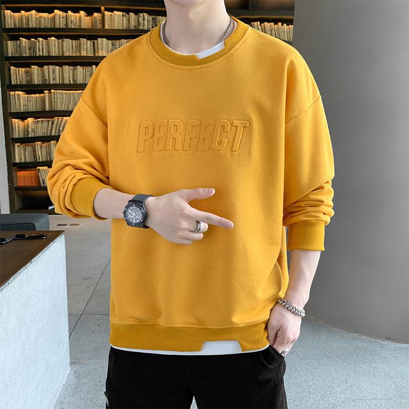 Sweatshirt Men Korean Style Trend Round Neck Fashion - Mubimart