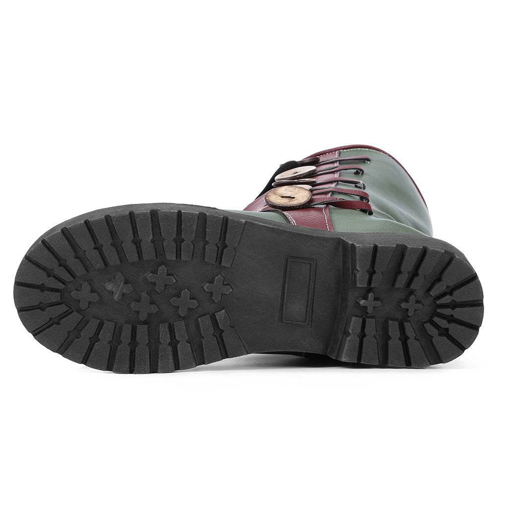 Women's Fashion Mid-Boots Color Matching Women Boots - Mubimart