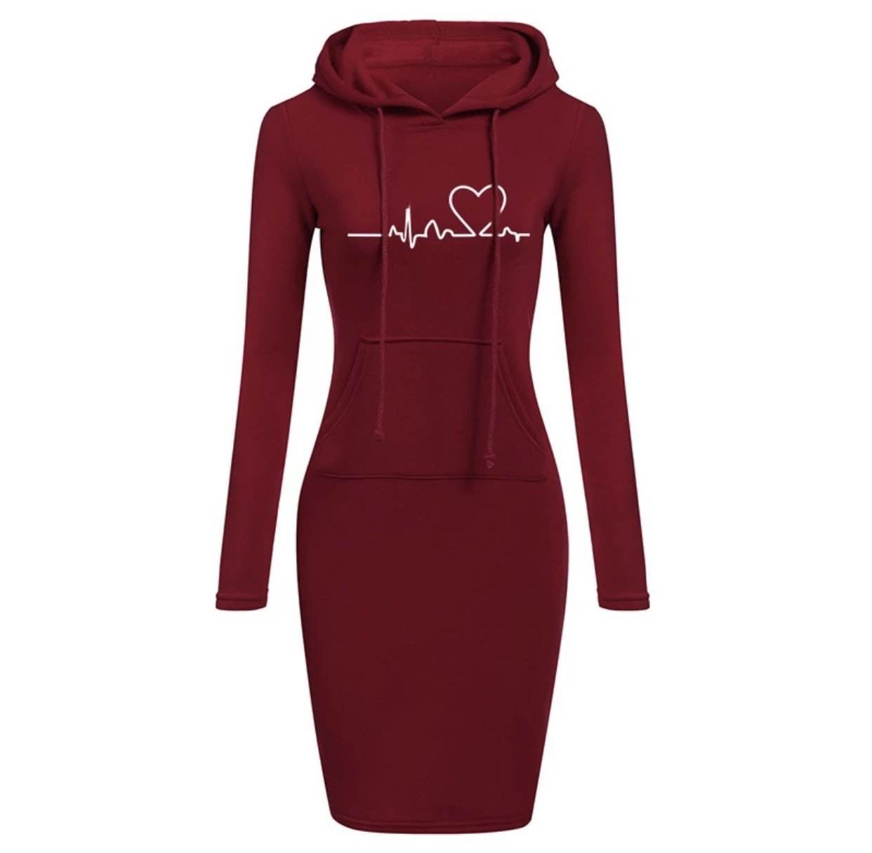 Autumn Winter Women Hoodies Sweatshirts Long-sleeved Dress - Mubimart