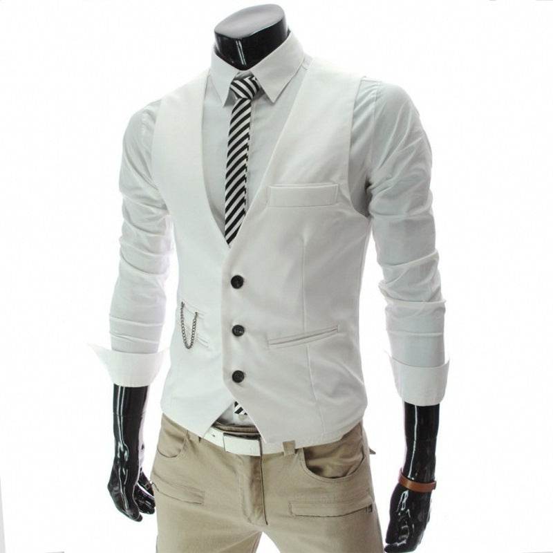 Men's Casual Suit Vest British Slim Waistcoat Vest - Mubimart
