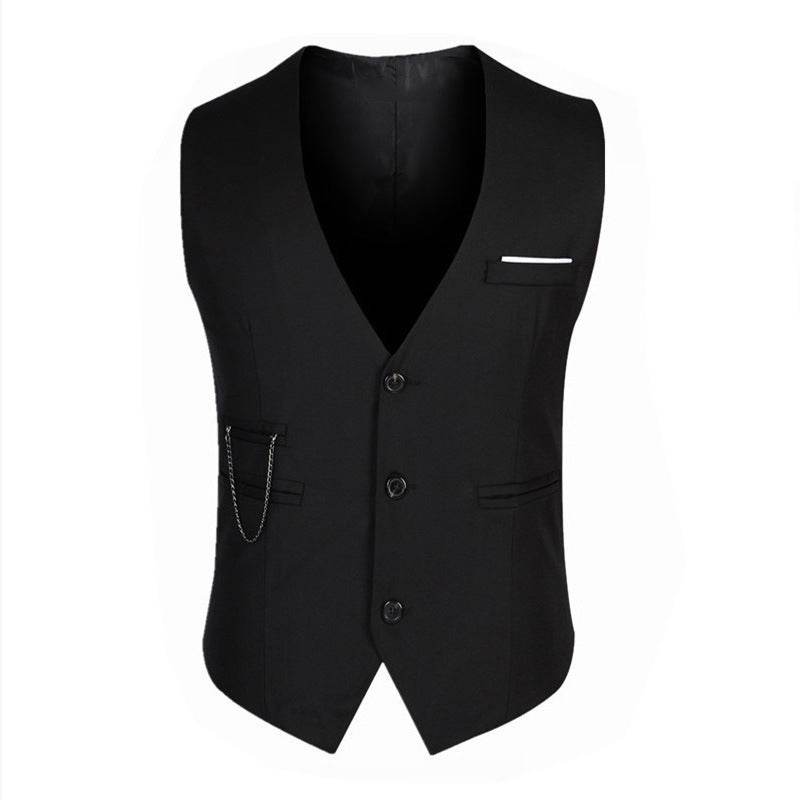 Men's Casual Suit Vest British Slim Waistcoat Vest - Mubimart