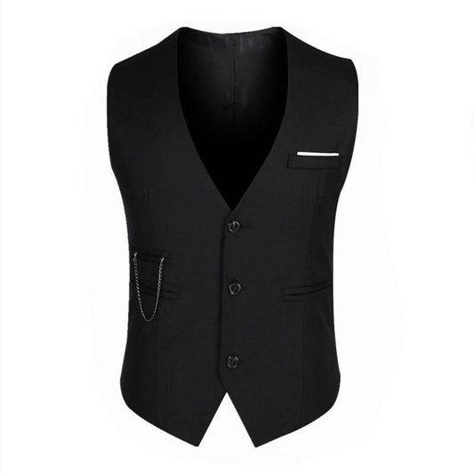 Men's Casual Suit Vest British Slim Waistcoat Vest - Mubimart
