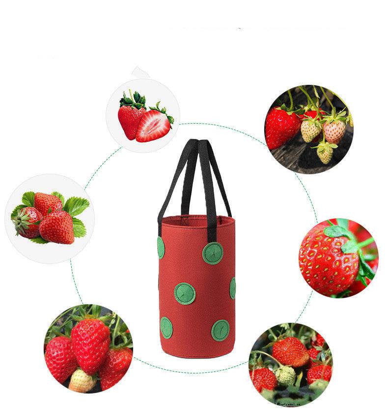 Strawberry Grow Bag Nonwoven Fabric Vertical Jardin Garden Hanging Plant Bag Vegetable Potato Planter Bag For Greenhouse - Mubimart