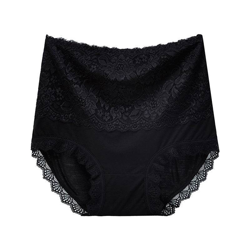 High Waisted Abdomen And Hips Sexy Lace Underwear Women Briefs - Mubimart