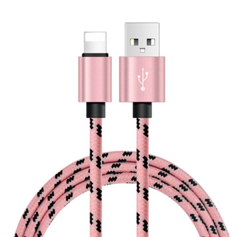 Nylon Braided Lattice Resistant Mobile Phone Data Cable Charging Cable - Mubimart