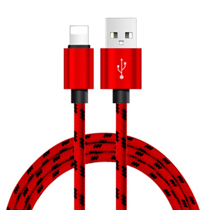 Nylon Braided Lattice Resistant Mobile Phone Data Cable Charging Cable - Mubimart