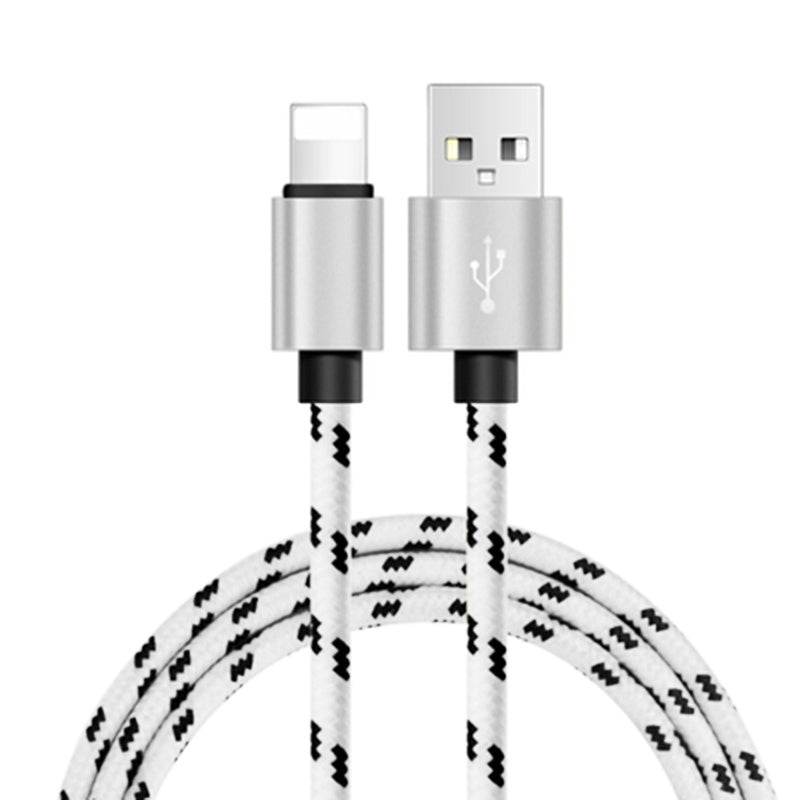 Nylon Braided Lattice Resistant Mobile Phone Data Cable Charging Cable - Mubimart