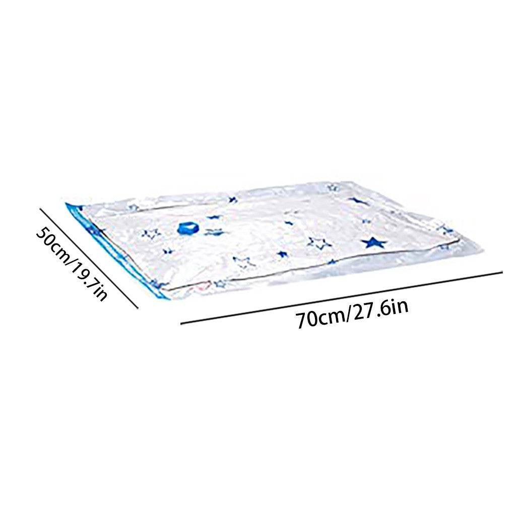 Set of 6 Vacuum Bag Storage Organizer Transparent Border Fol - Mubimart