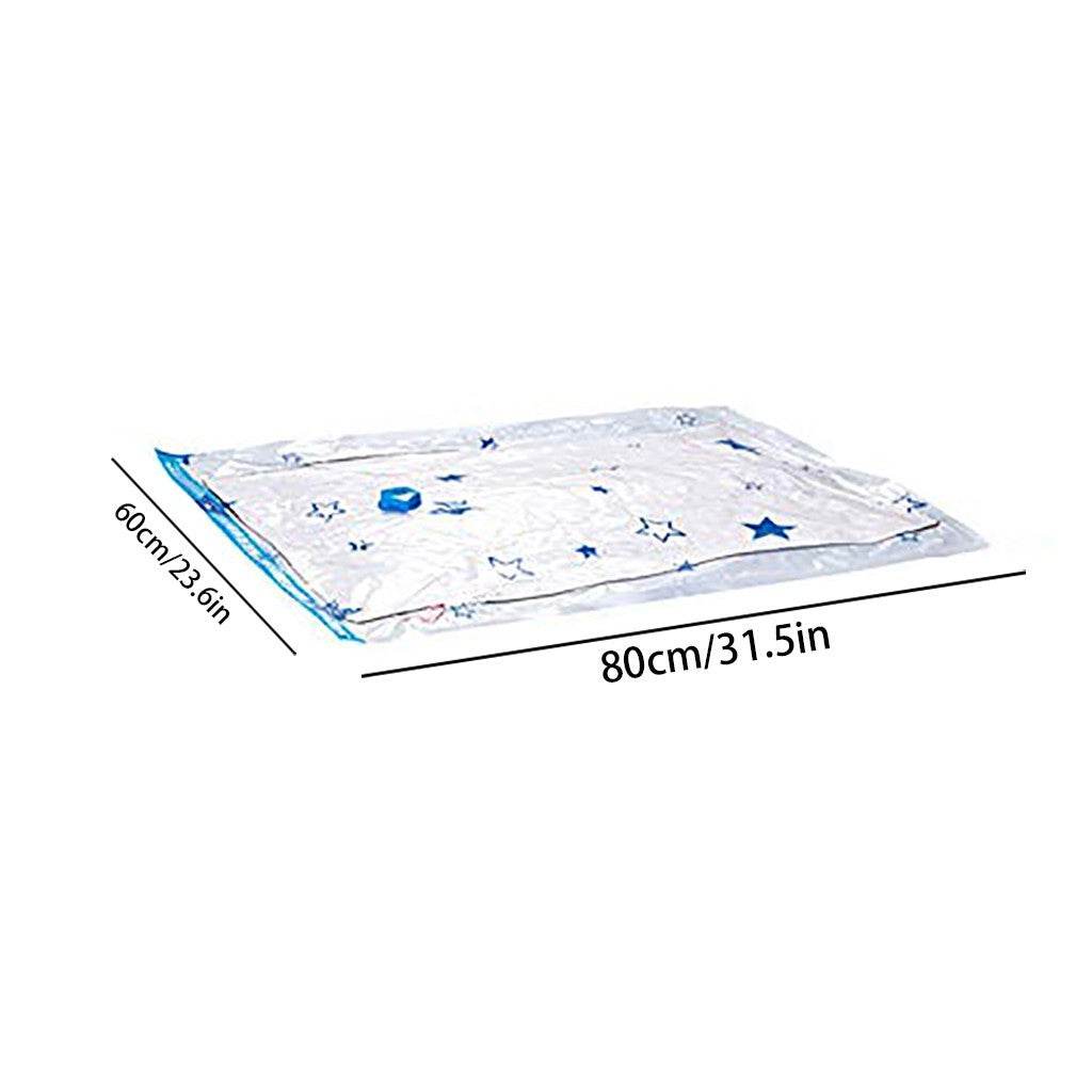 Set of 6 Vacuum Bag Storage Organizer Transparent Border Fol - Mubimart