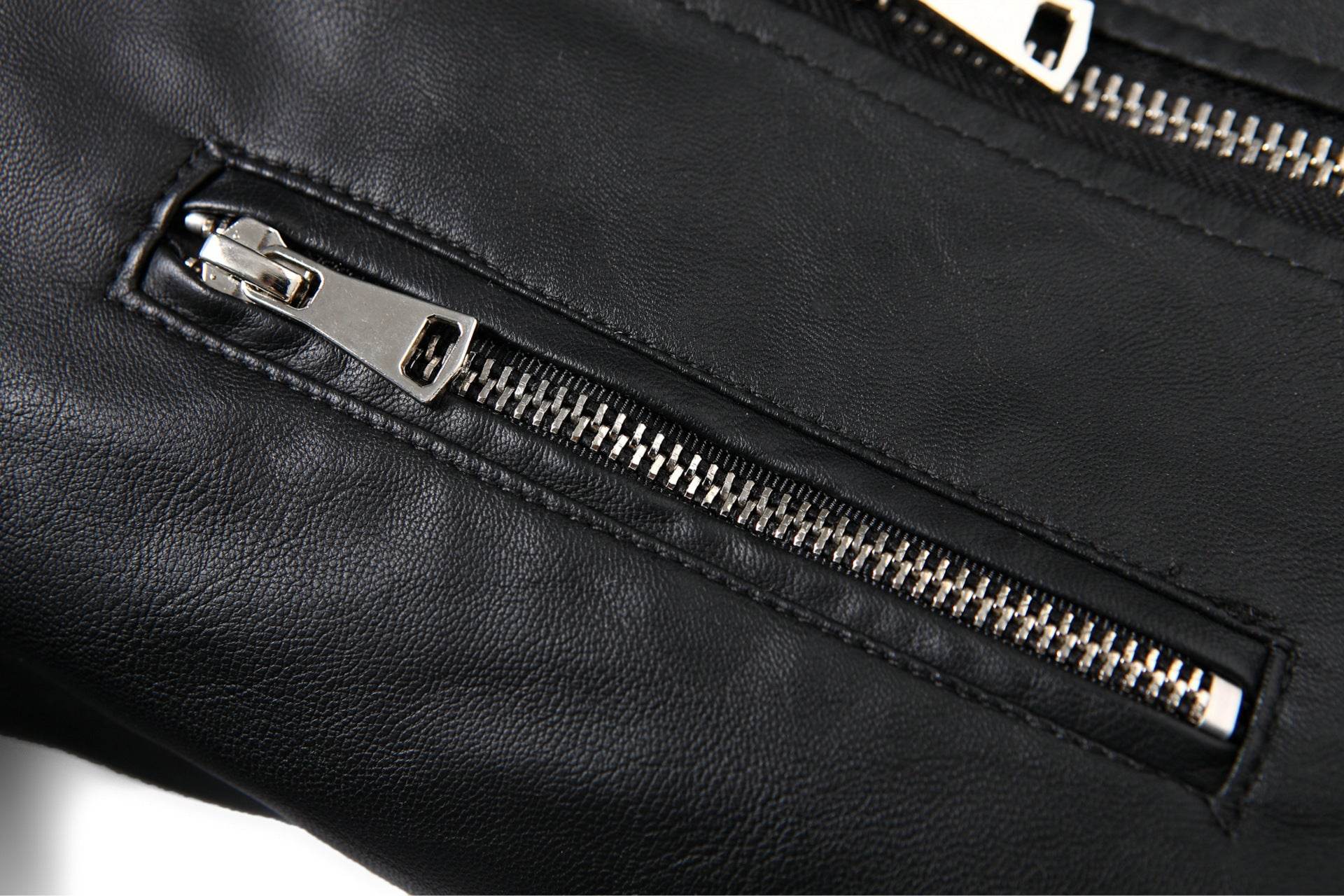 Men's Motorcycle Leather Jacket Jacket - Mubimart