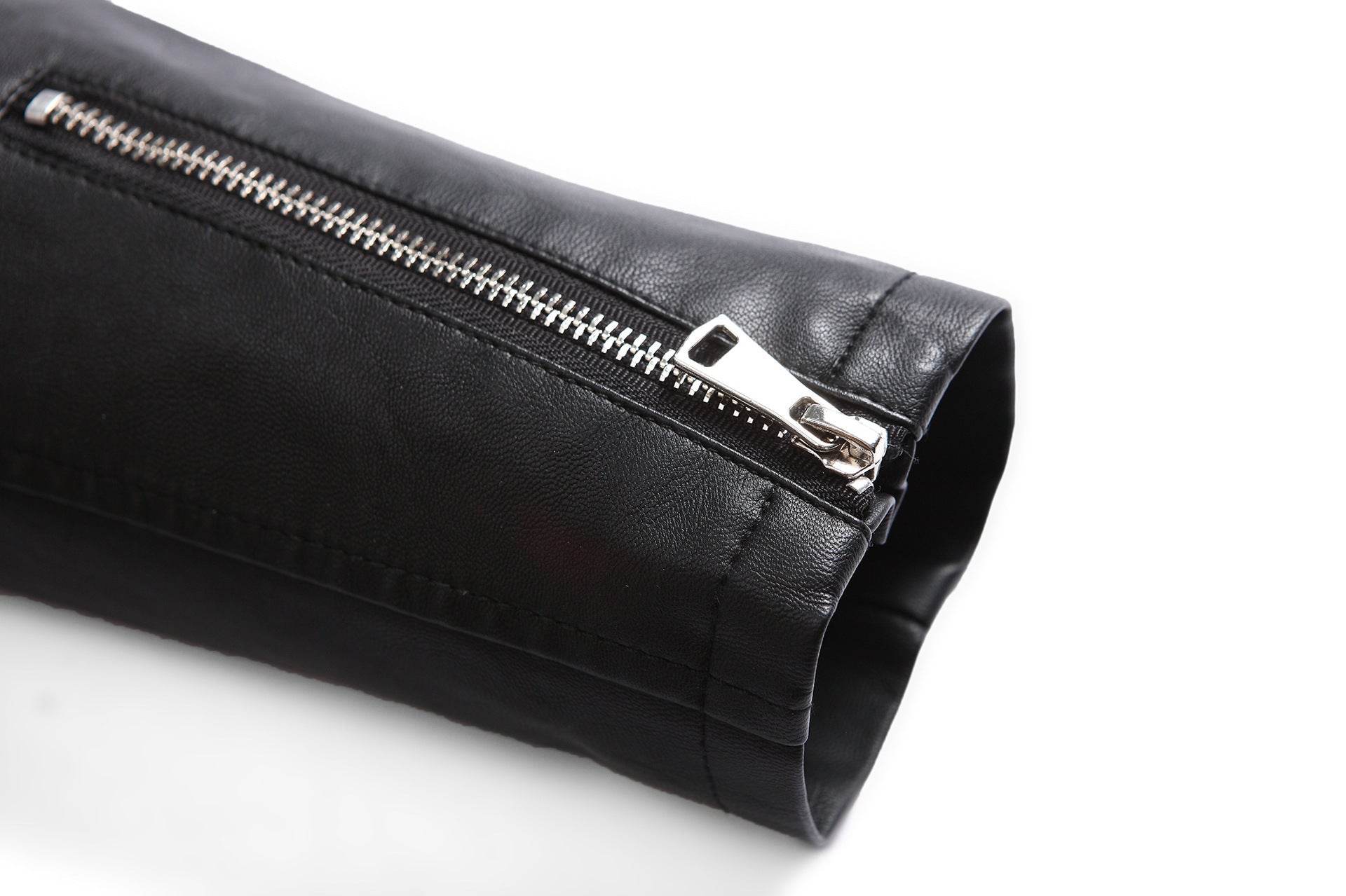 Men's Motorcycle Leather Jacket Jacket - Mubimart