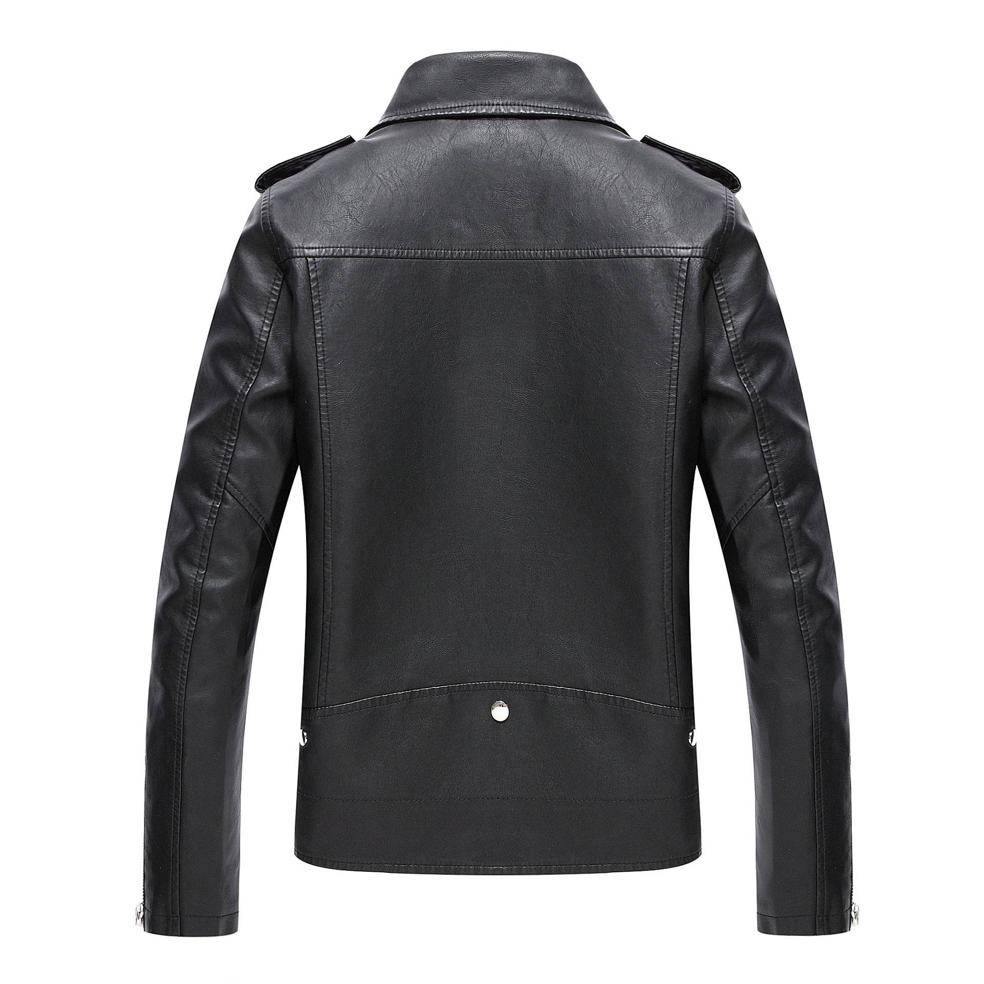 Men's Motorcycle Leather Jacket Jacket - Mubimart