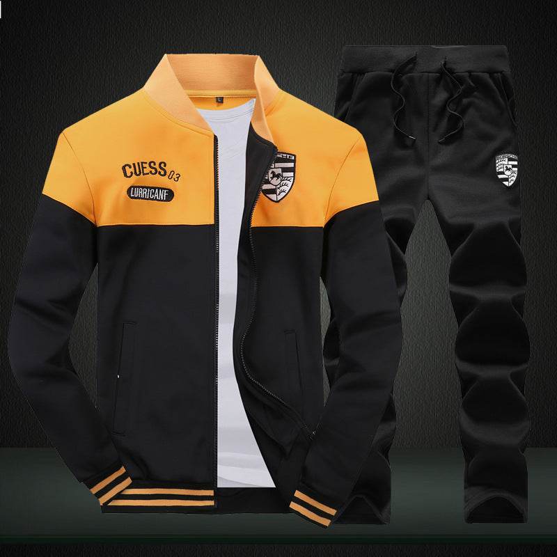 autumn and winter men's SWEATER MENS casual sport suit jacket collar long sleeved sweater students tide - Mubimart