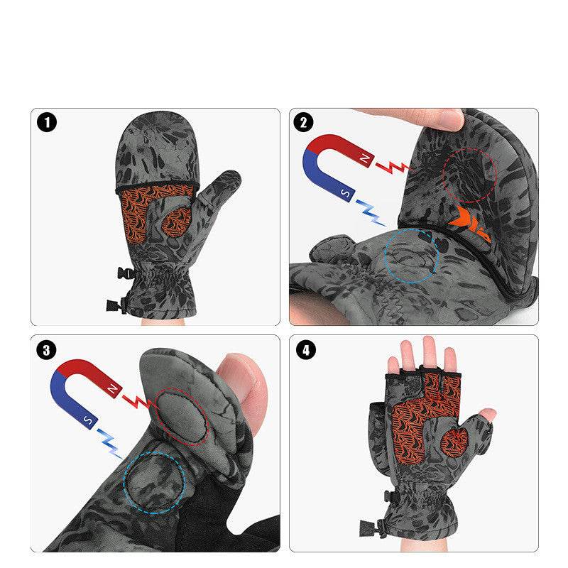 Fishing Gloves Windproof, Waterproof, Non-Slip Gloves - Mubimart