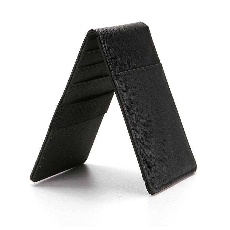 Cross Pattern PU Elastic Band Card Holder Card Holder - Mubimart