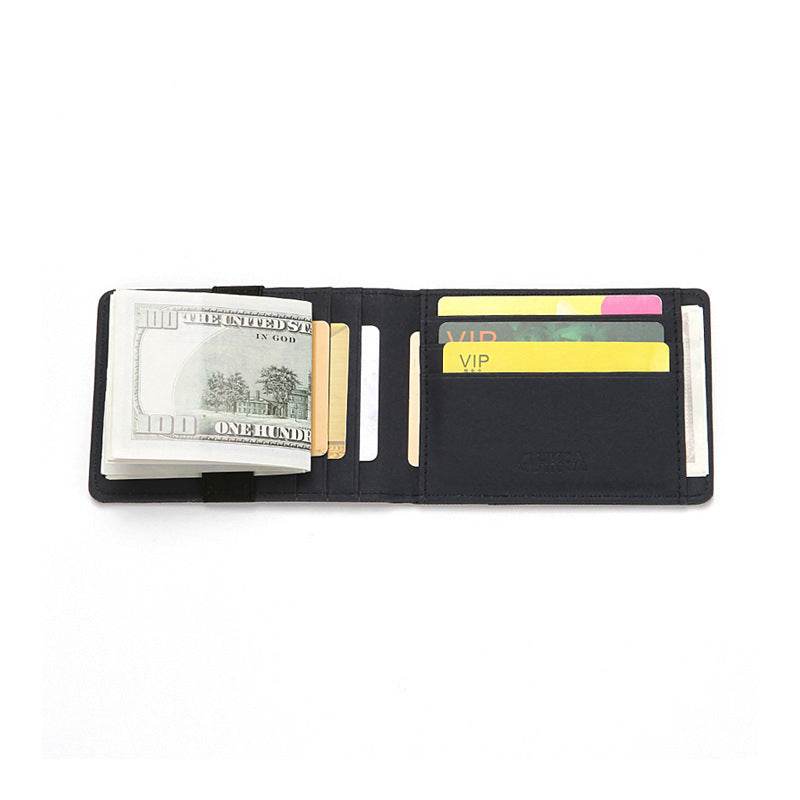 Cross Pattern PU Elastic Band Card Holder Card Holder - Mubimart