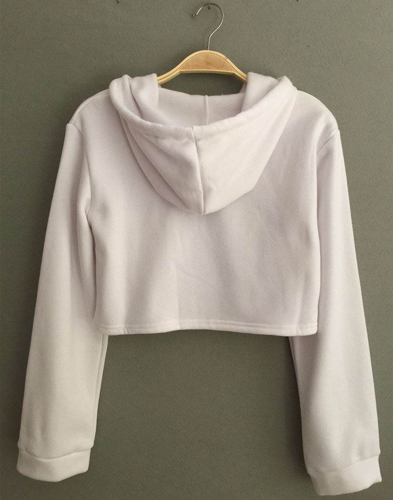 Women Winter Fleece Flawless Crop Top Sweatshirt - Mubimart