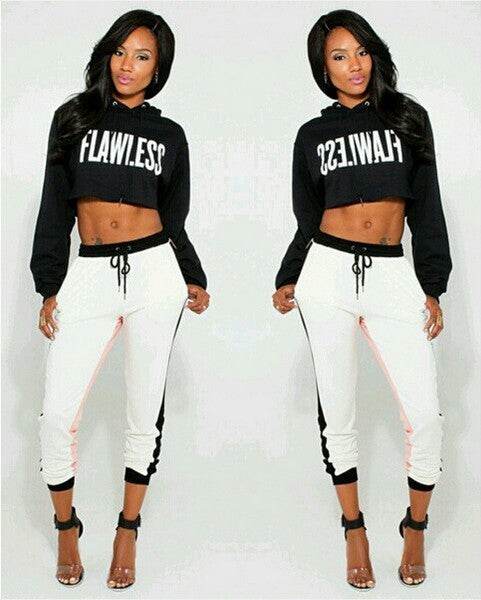 Women Winter Fleece Flawless Crop Top Sweatshirt - Mubimart