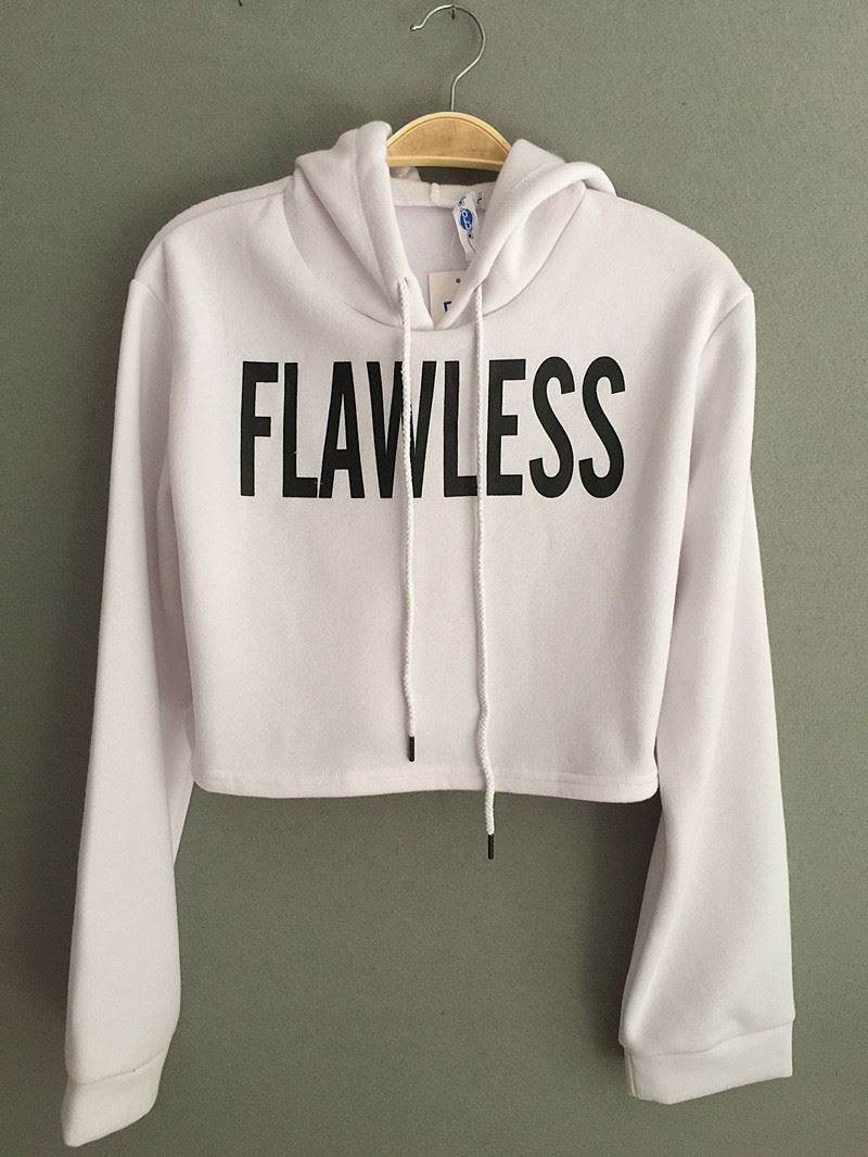 Women Winter Fleece Flawless Crop Top Sweatshirt - Mubimart